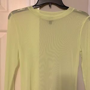 Neon Green Longsleeve Mesh Top